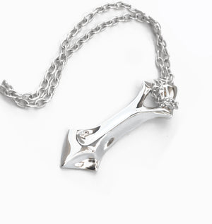 Fortitude Double Arrow Pendant on Neck Band - Silver