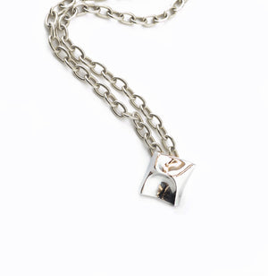 Small "Power Kiss" Pendant Necklace - Silver