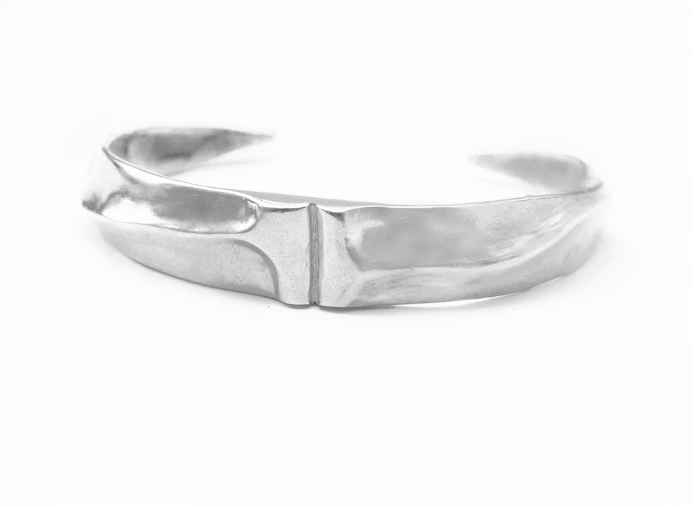 FORTITUDE LARGE BANGLE CUFF BRACELET - Silver plated Bronze