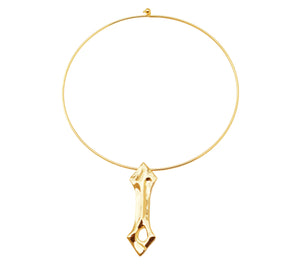 Fortitude Double Arrow Pendant on Neck Band - Gold